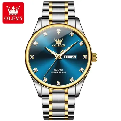 OLEVS 3612 Fashion Business Men's Watch Luxury Brand Dual Calendar Waterproof Luminous Watch Classic Original Quartz Men's Watch